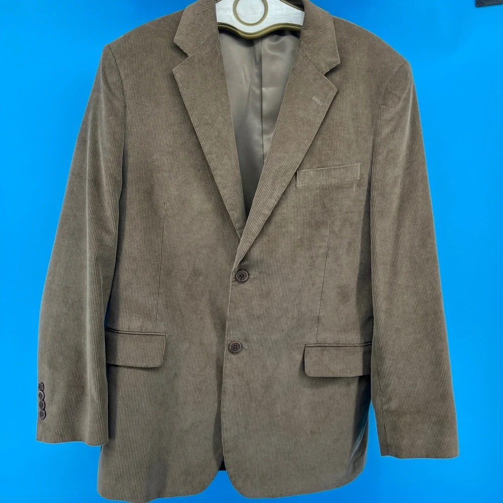 Meeting Street Mens Tan‎ Corduroy Sportcoat Blazer 42 Reg 100% Cotton NWT